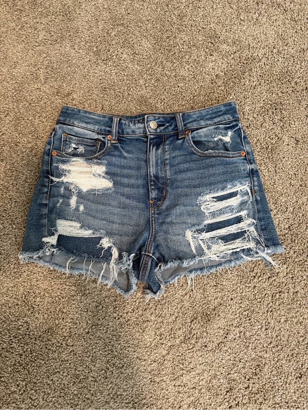 American Eagle Outfitters Distressed Blue Denim Shorts